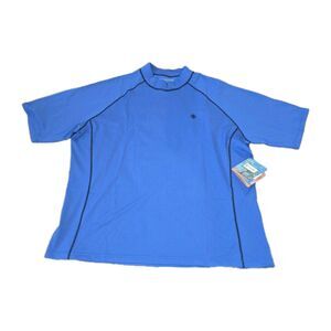 COOLIBAR NWT XXL Royal Blue S/S UPF 50+ Sun Protection Logo Beach Swim Shirt
